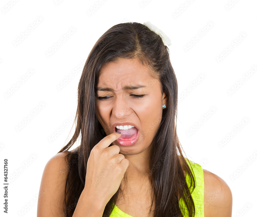 That sucks. Young woman with disgusted face expression