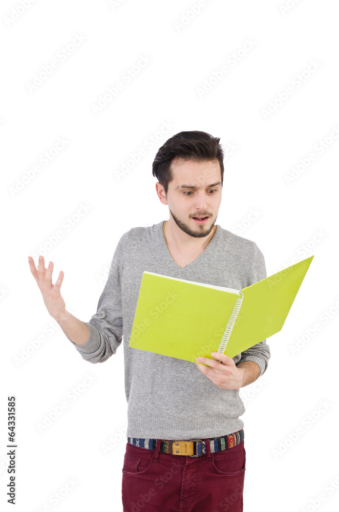 Young student isolated on the white background Young student isolated on the white background