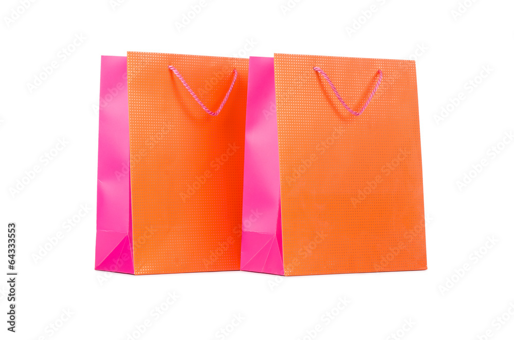 Colourful shopping bags isolated on white Colourful shopping bags isolated on white