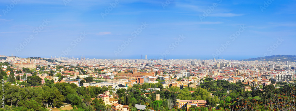 aerial view of Barcelona, Spain