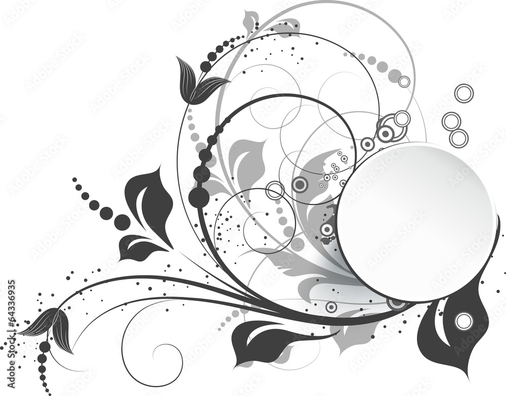 Abstract floral background with 3D floral effect banner Abstract floral background with 3D floral effect banner