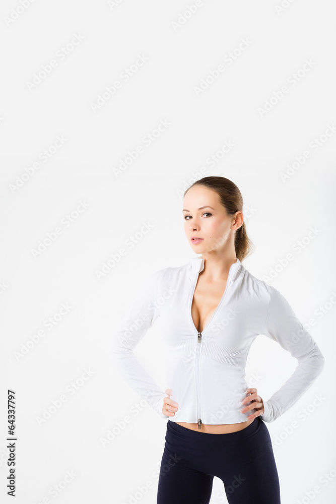 Beautiful Sexy slim athletic woman posing at studio Beautiful Sexy slim athletic woman posing at studio