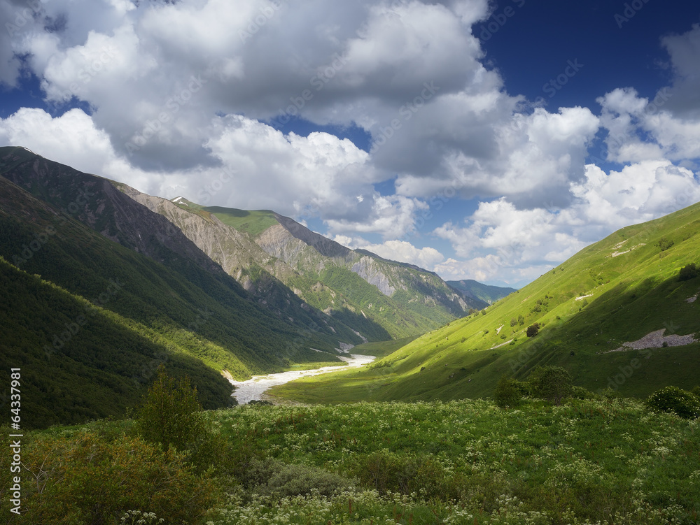 River in a mountain valley River in a mountain valley