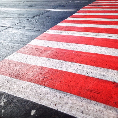 Crossroads with red and white stripes © Stanly.ok