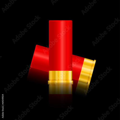 shotgun shells vector illustration isolated on black background.