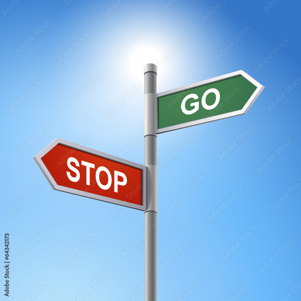 3d road sign saying stop and go 3d road sign saying stop and go