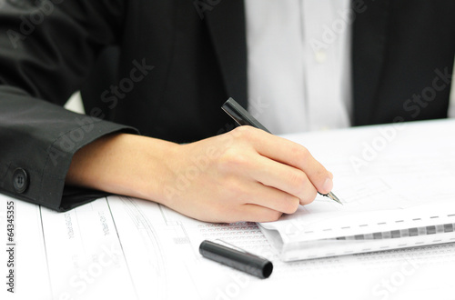 Businessman working at desk at office