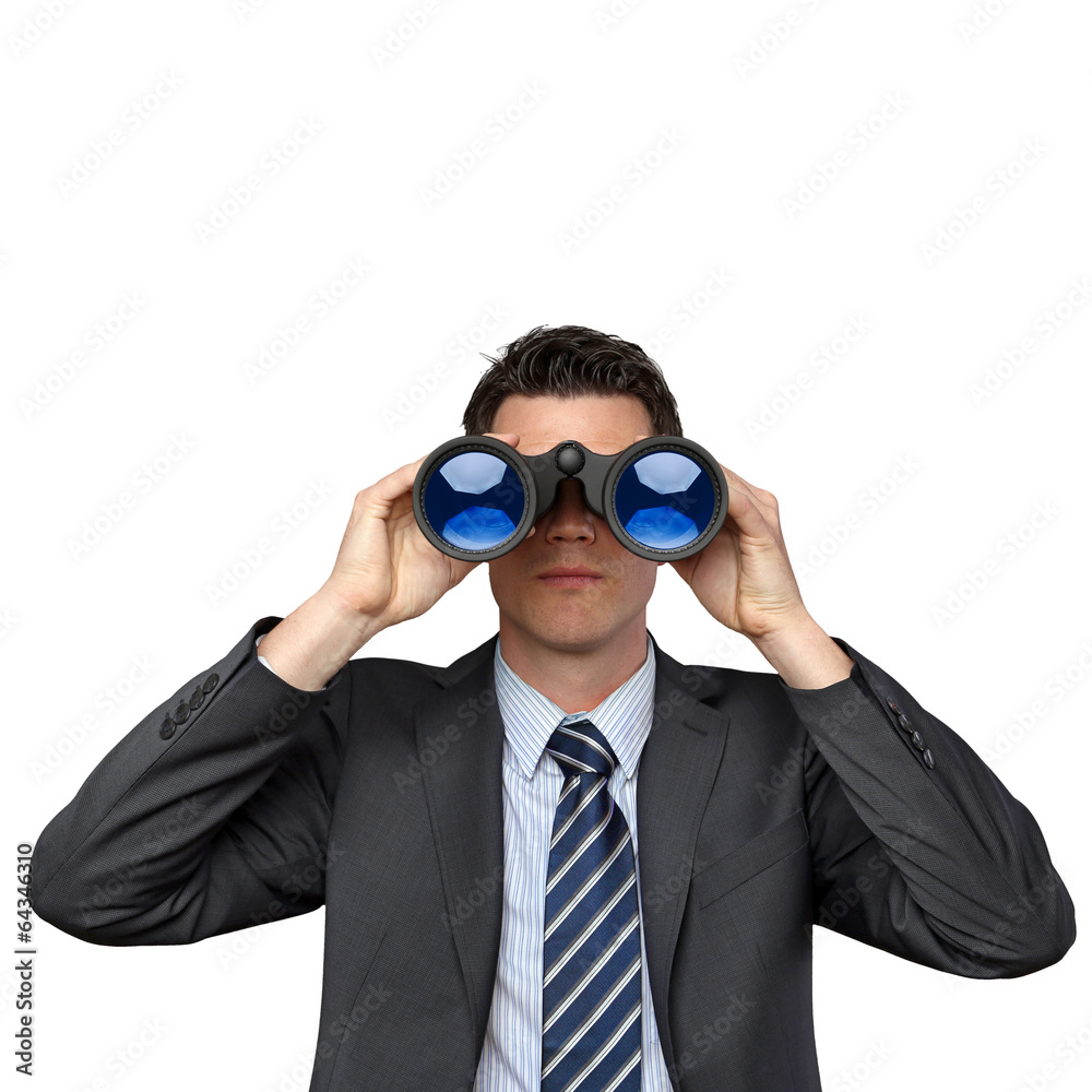 Mann mit Fernglas Mann mit Fernglas