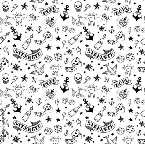 old school tattoos pattern