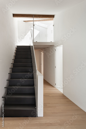 beautiful modern loft, view of the staircase