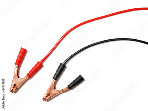 Jumper cables on white