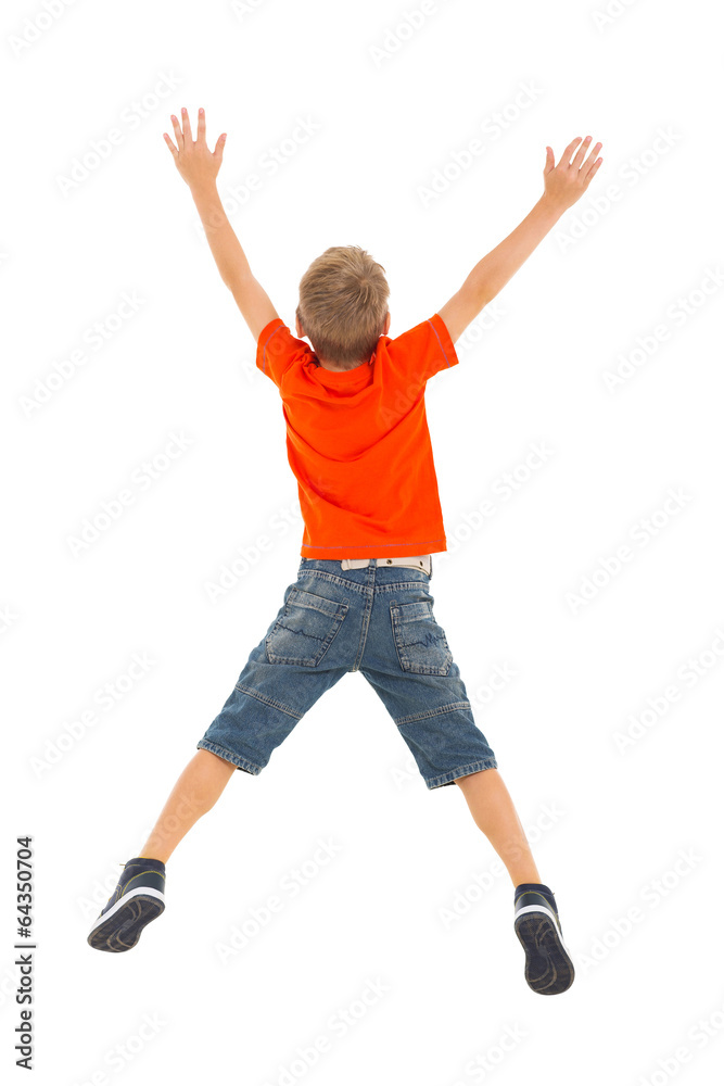 little boy jumping