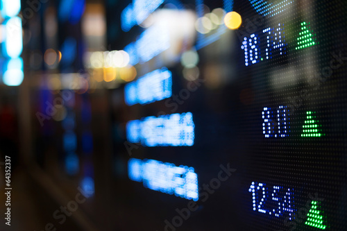 Display of Stock market quotes photo