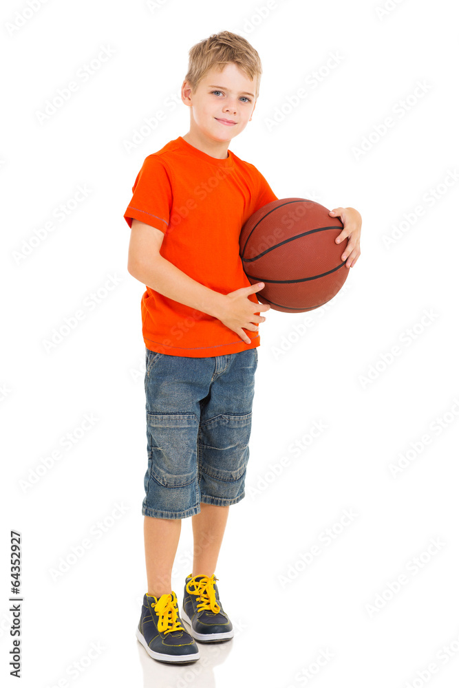 boy holding basketball