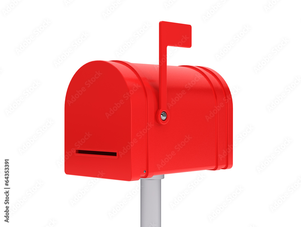 Closed red mail box Closed red mail box