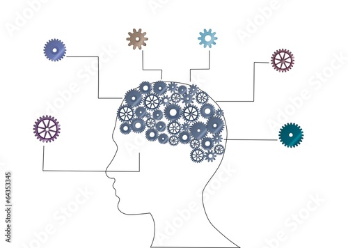Illustration of a brain with many ideas