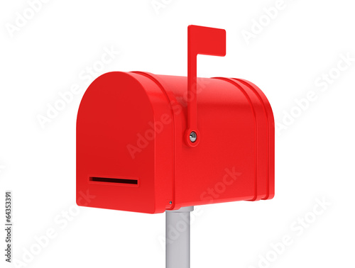 Closed red mail box