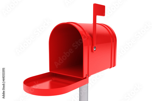 Opened red mail box