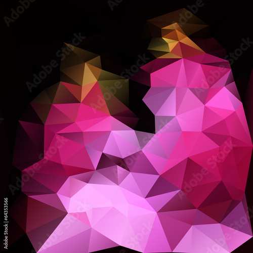 Pink shape made from triangles background