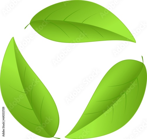 Recycling icon from leaves