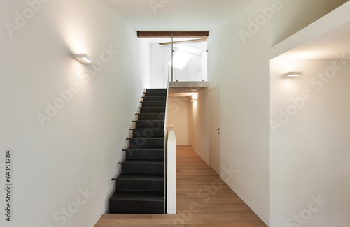 beautiful modern loft, view of the staircase