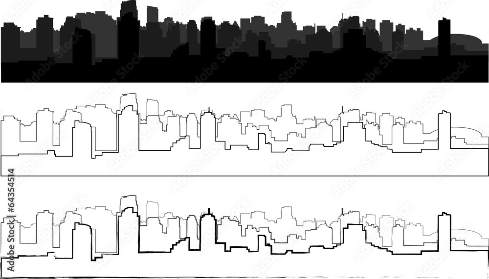 silhouette of city in black interpretation part 3