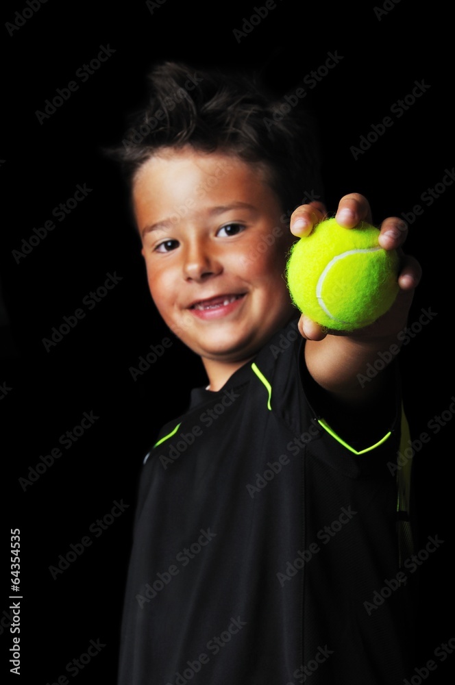 Portrait of handsome boy with tennis ball Portrait of handsome boy with tennis ball