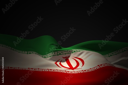 Composite image of iran flag waving