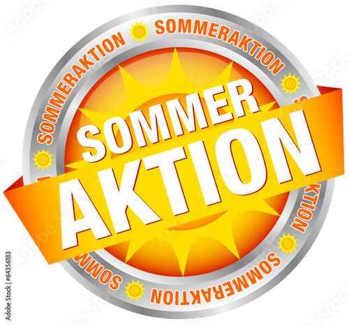 Button Banner "Sommeraktion" gelb/silber