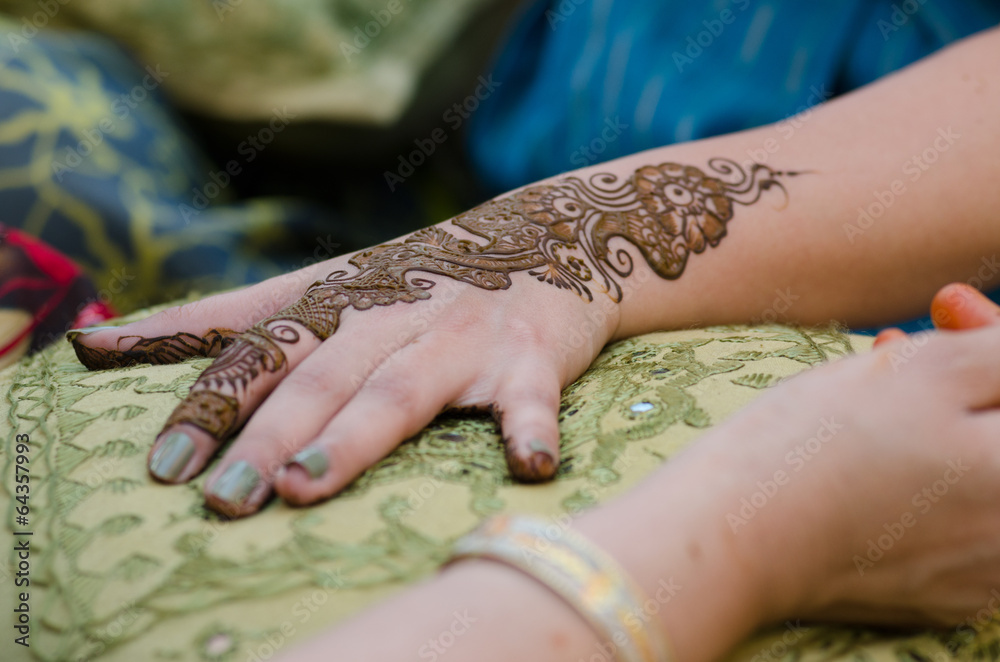 Fototapeta premium henna design, bride , wedding , Rajasthan, India