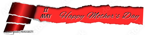 Torn red paper with space for Mother's day greetings