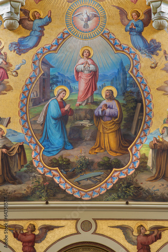 Vienna - Holy Family. Big fresco from Carmelites church