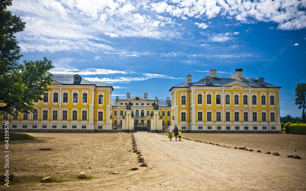 Main gate of Rundale palace in Latvia