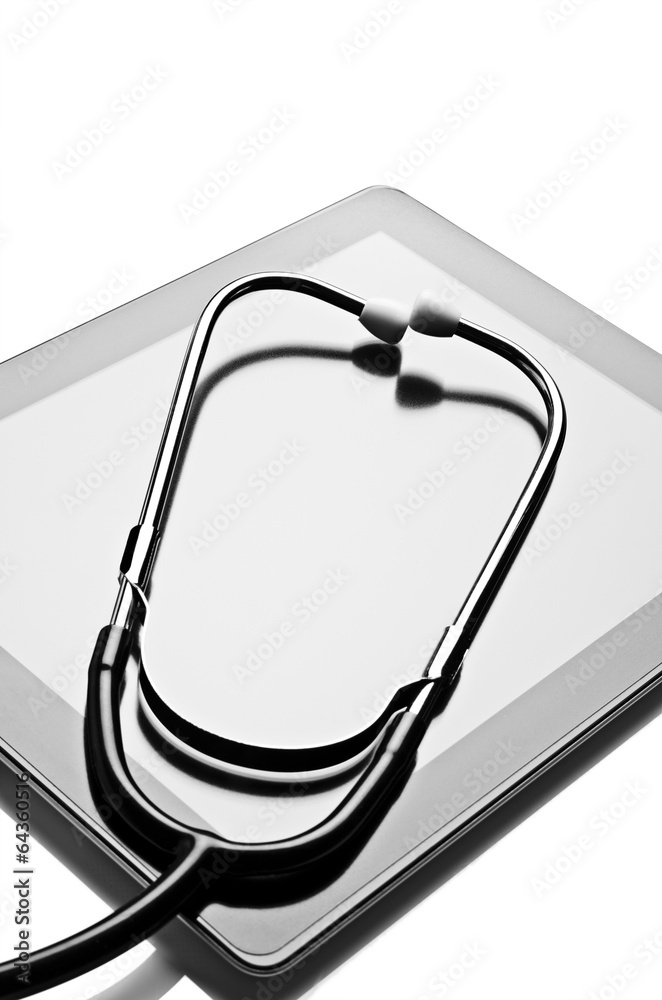 Digital tablet and stethoscope Digital tablet and stethoscope