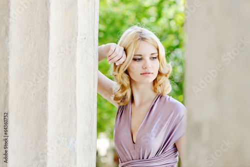 tender girl near the column © Elena Stepanova