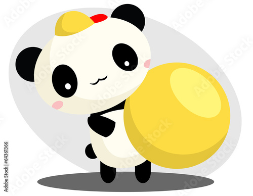 Fototapeta Naklejka Na Ścianę i Meble -  Panda Playing Ball