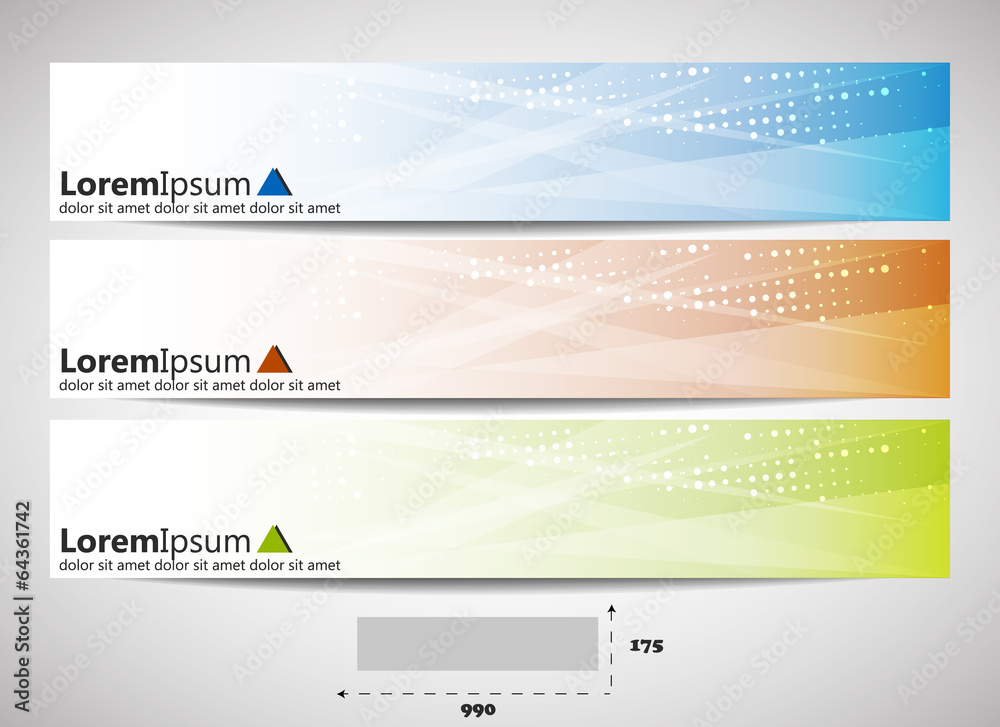 Naklejka premium Web header with precise dimensions - template