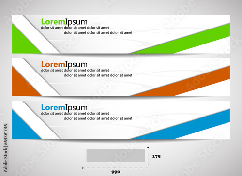 Web header with presice dimensions - template