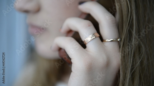 Young girl talking on cell phone 