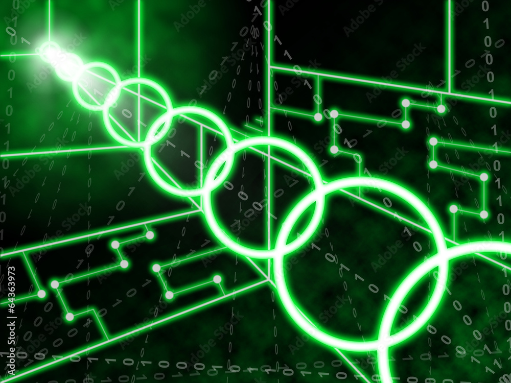 Laser Circuit Background Means Illuminated Wallpaper Or Digital