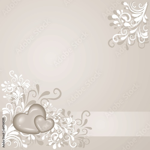 Hintergrund mit Herzen und Ornamenten