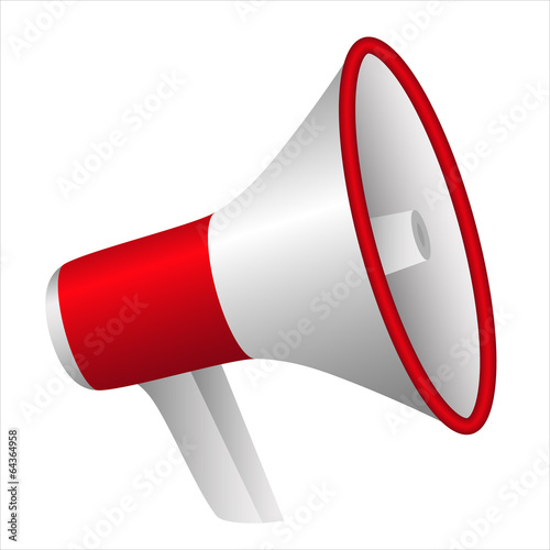 portable plastic red megaphone - communicate loud and be hear