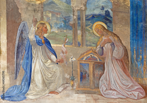 Roznava - Fresco of Annunciation in the cathedral
