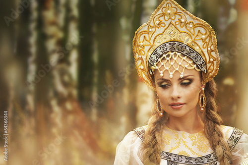 Beautiful Russian princess from a fairy tale photo