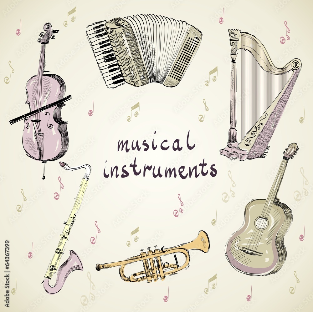 Naklejka premium musical instruments