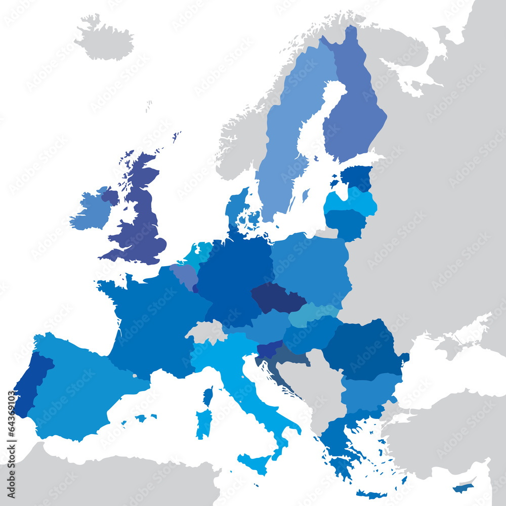 vector mape of european union borders - obrazy, fototapety, plakaty 
