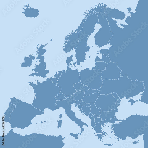 vector mape of european borders photo