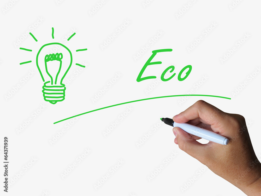 Eco and Lightbulb Refer to Energy Efficiency and Ecology Eco and Lightbulb Refer to Energy Efficiency and Ecology