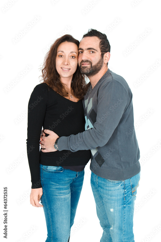 Man posing with his pregnant wife Man posing with his pregnant wife