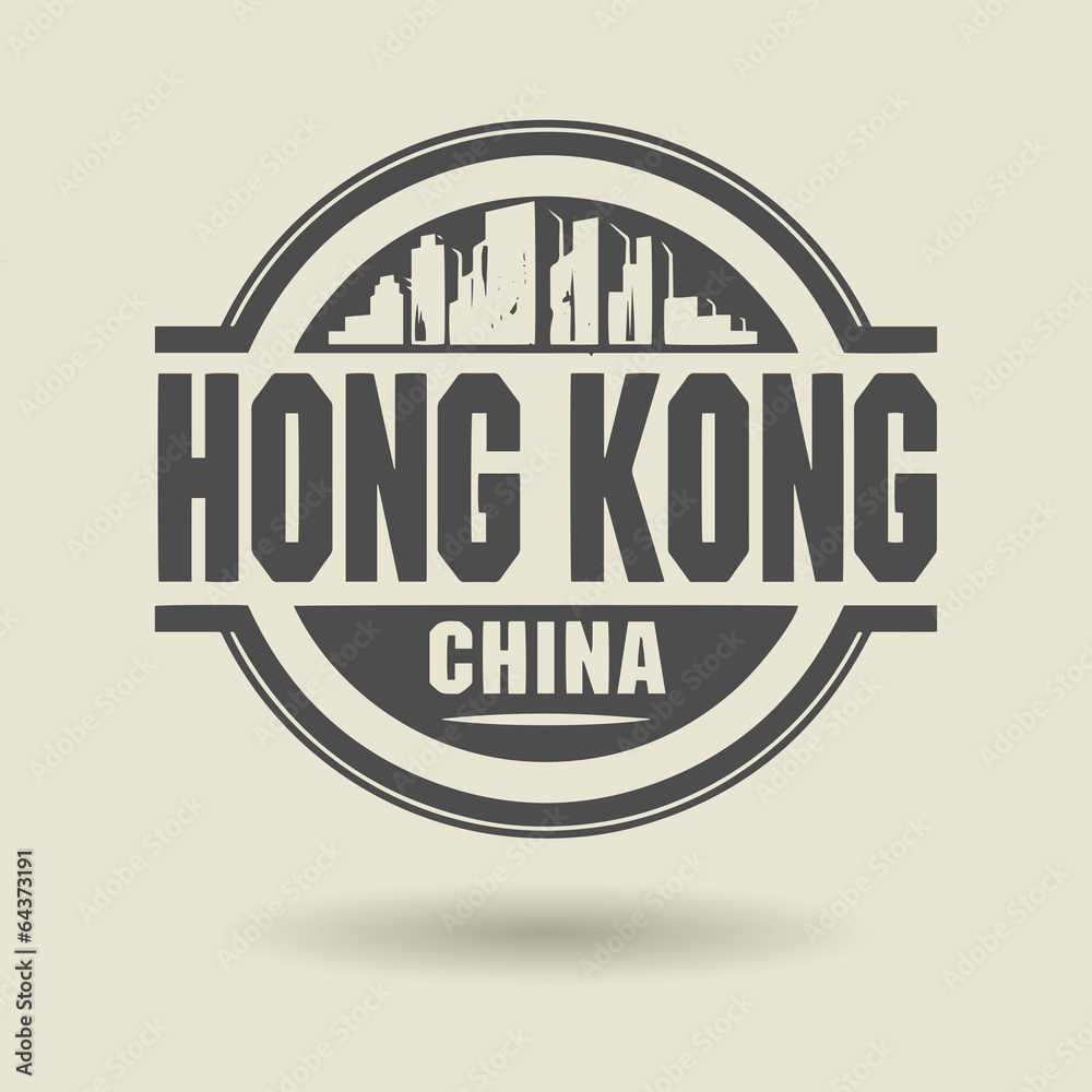 Fototapeta premium Stamp or label with text Hong Kong, China inside